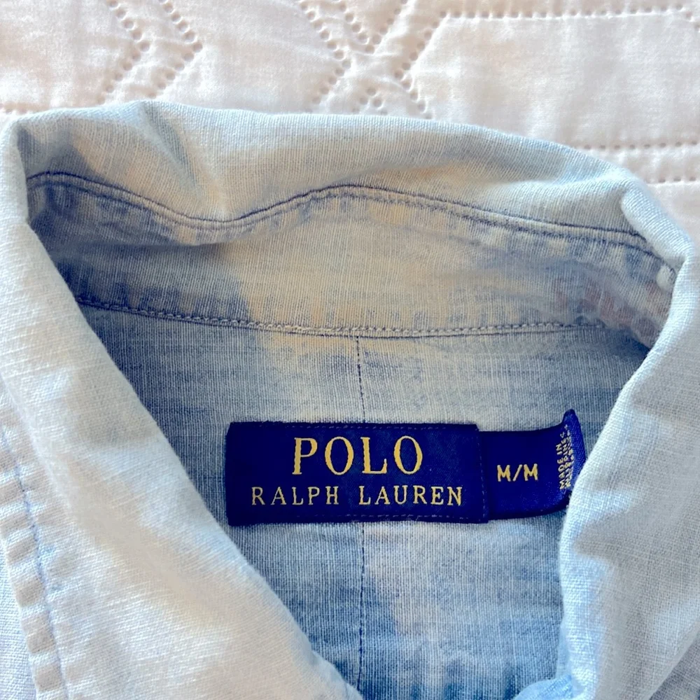 Mens button down polo denim shirt - Picture 2 of 3